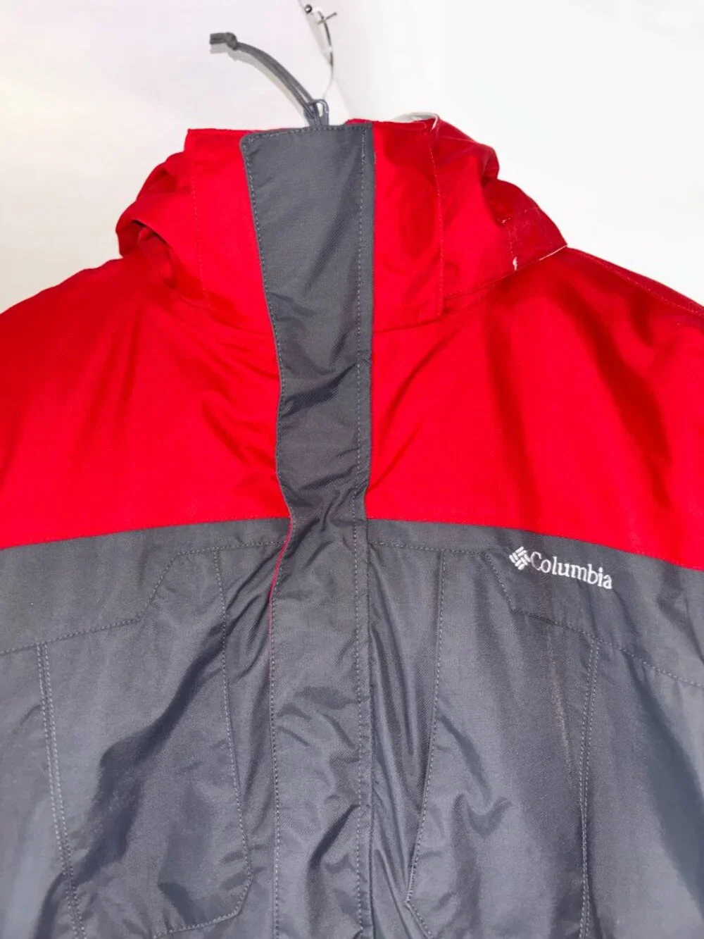Columbia Youth Bugaboo Omni-Tech Jacket Red Gray Size L 14/16 Waterproof Ski